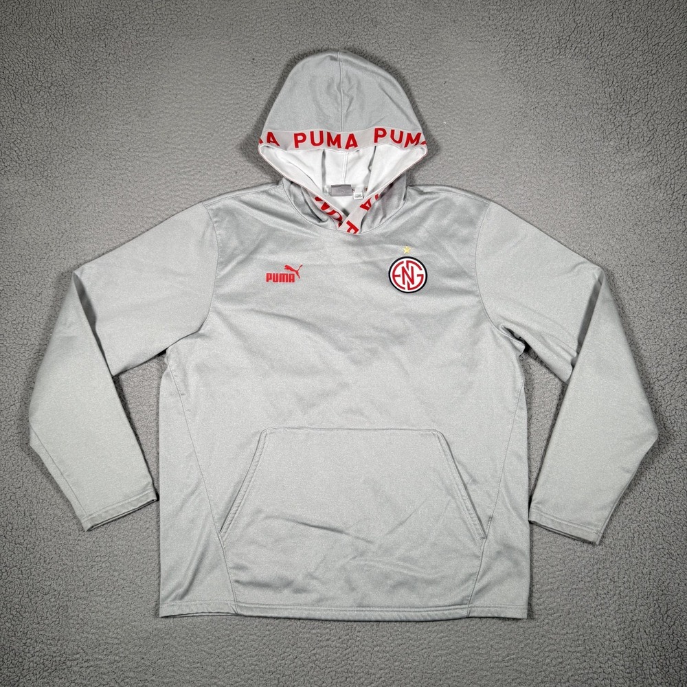 Puma Hoodie Mens XL Gray England FC Soccer Pullover Sweatshirt Preppy Pockets